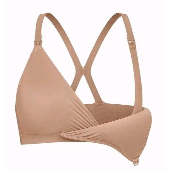 NWT Spanx Nursing Bra Maternity XS Bra-Llelujah Cafe Brown Wirefree Wrap MSRP$58 - Picture 1 of 10